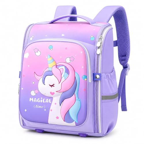 Image of 3D School Bag for Girls Boys & Kids | Lightweight Cartoon Backpack for School | Multi Compartment Primary School Bag | Durable Book and Lunch Backpack (6-13 Years)