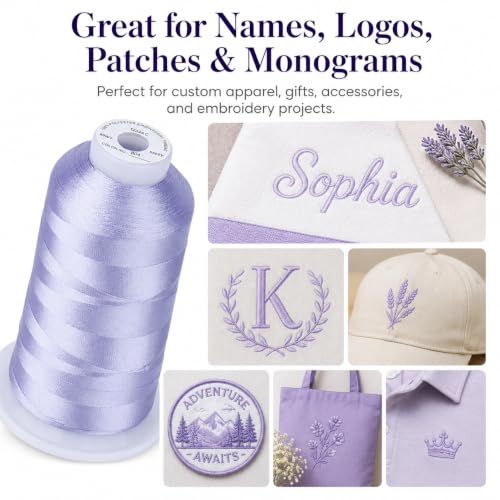 Image of Simthread Embroidery Machine Thread 5000M 40WT Polyester, Lavender 804 | 5000M 40WT polyester thread feeds smoothly for home or commercial embroidery projects.