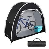 Bike Cover Storage Tent Heavy Duty Storage Tent Durable Polyester Waterproof Anti-Dust Portable Foldable Outdoor Tools Storage Shed（ Black）