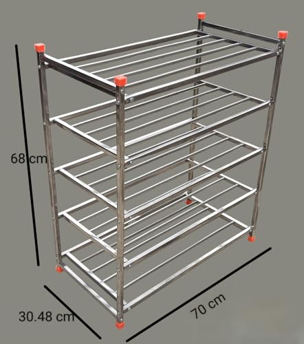 Image of Stainless Steel Shoe Rack, Multipurpose Rack, Multilayer (5 Big Shelf)