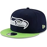 New Era Men's College Navy/Neon Green Seattle Seahawks 2-Tone Basic 9FIFTY Snapback Hat