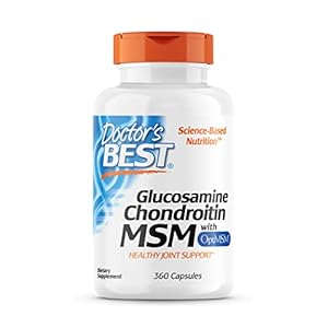 Doctor’s Best Glucosamine Chondroitin Msm with OptiMSM Capsules, Joint Support Supplement Supports Healthy Joint Structure, Function & Comfort, Non-GMO, Gluten Free, Soy Free, 360 Count