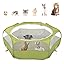 Pawaboo Small Animals Playpen, Breathable & Waterproof Small Pet Cage Tent with Zippered Cover, Portable Outdoor Yard Fence for Kitten/Puppy/Guinea Pig /Rabbits/Hamster/Chinchillas, Gray Pawaboo Small Animals Playpen, Breathable & Waterproof Small Pet Cage Tent with Zippered Cover, Portable Outdoor Yard Fence for Kitten/Puppy/Guinea Pig /Rabbits/Hamster/Chinchillas, Gray