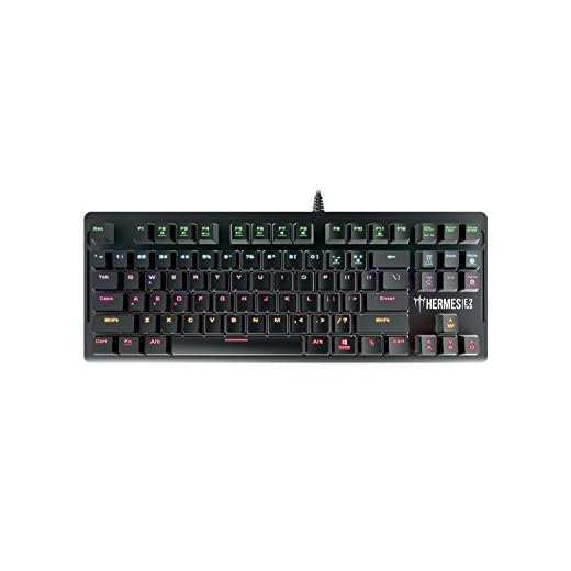 GAMDIAS 7 Color Backlit Gaming Mechanical Keyboard with 87 Keys, Blue Switches, Anti-ghosting, Multimedia Control Key with Metal Plate