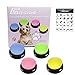 GEESTONE 4pcs Dog Buttons for Communication Recordable Dog Talking Buttons Set with Stickers Speaking Button for Dog Training Interactive Tool Answer Buzzers Buttons
