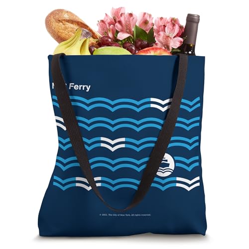 Bolso tote con diseño de olas del ferry de Nueva York City (NYC) miniatura 4