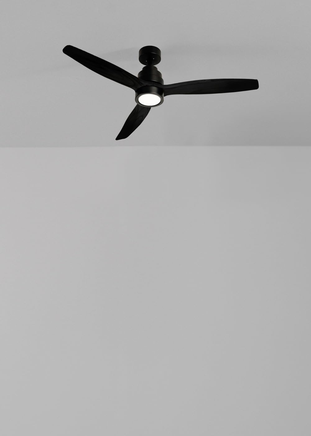 CREATE / WINDSTYLANCE NATURAL WOOD S/Ventilateur de plafond avec lumière noir avec télécommande / 40W, Silencieux, Ø112 cm, 6 vitesses, minuteur, fonction été-hiver, double hauteur