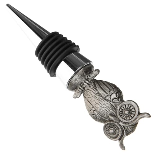 DOITOOL Tapón Hermético para Botellas de Vino Diseño de Búho Bronce Antiguo Cierre Espiral Ajustable Accesorio Decorativo para Botellas Estándar Adecuado para Vinos Aceites y Cenas al