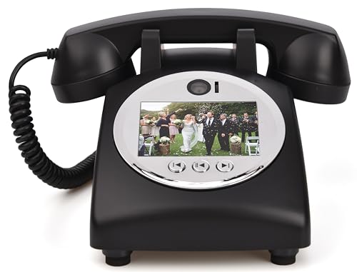 Image of RetroVox Video & Audio Guest Book Wedding Phone Guestbook Creative Easy to Use & Fun Engagements Anniversaries Baby Showers Graduation (C Black)