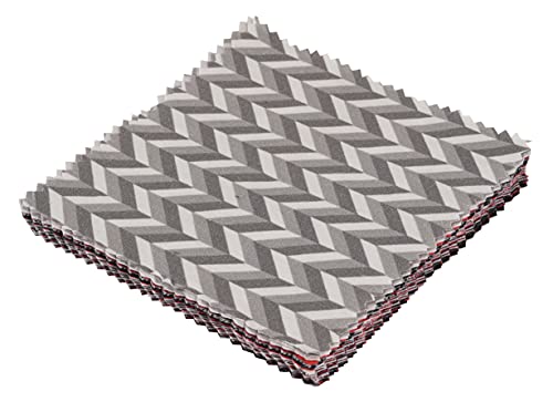 Soimoi Christmas Print Precut 5-Inch Cotton Fabric Quilting Squares Charm Pack Diy Patchwork Sewing Craft- Light Gray #TOP4