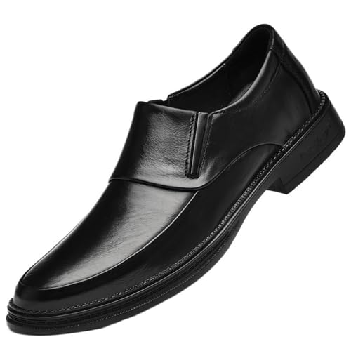Men Leather Oxford Dress Shoes Breathable Slip On Pointed Toe Wedding Party Formal Fashion Comfortable