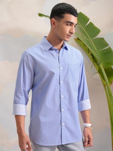 Image of Highlander Men's Slim Fit Striped Shirt | Full Sleeves | Everyday Wear Stylish Shirts for Men