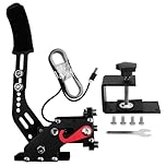 Laroal 64Bit PC USB Handbrake, Upgrade SIM Racing Games Handbrake for G25 G27 G29 T500 T300, Reinforced Spring/Black+Clamp
