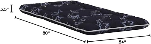 Miniatura 489 de Colchón futón japonés de piso gris constelación, de piso tatami, portátil, para acampar, para niños, sofá cama plegable enrollable con protector de