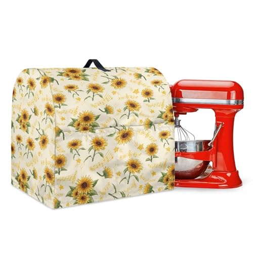Oamsistay Stand Mixer Organizer Bags, Sunflower Print Stand Mixer Cover with Top Handle Portable Coffee Maker Covers Fashion Blender Cover Sturdy Mixer Acessories for Home Kitchen