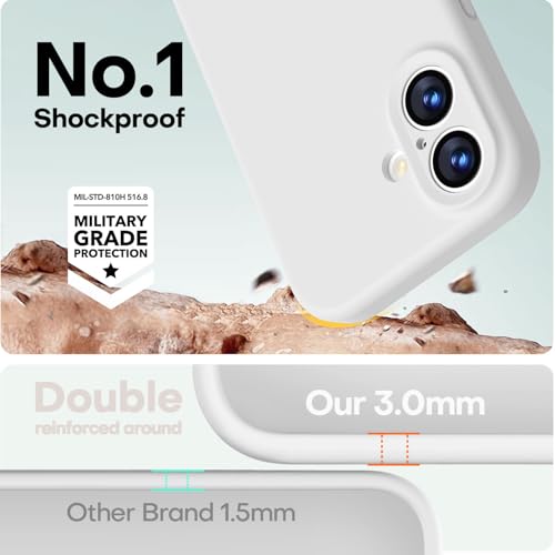 Image of LOVE 3000 Designed for iPhone 17 Case, Premium Silicone [Compatible with Magsafe][Soft Anti-Scratch Microfiber Lining] Shockproof Protective Phone Case for Men Women 6.3 inch, White