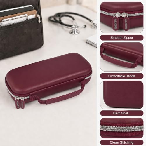 Image of Stethoscope Case for 3M Littmann Classic III Monitoring /Lightweight II S.E /Cardiology IV Diagnostic /for MDF Acoustica Stethoscopes, Holder for Nurse Doctor Essentials & Medical Accessories, Maroon
