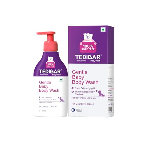 Tedibar Rich Moisturising Baby Body Wash 400ml with Skin Friendly PH | 100% Soap & Alkali Free | Prevents Dryness & Rahses | Dermatologically Test