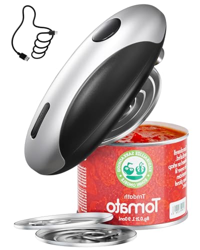 HouseSapp Rechargeable Electric Can Opener - Smooth Edge, One-Touch Automatic Can Opener for Seniors & Arthritis, Hands-Free Can Openers for Kitchen, Type-C Fast Charge, Compact Portable Can Openers