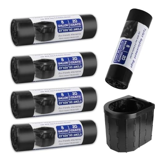 100 Stück Toilettenbeutel Schwarz Set,30L Biologisch Abbaubare Toilettenbeutel, Beutel für Campingtoiletten, Wasserdichte Trenntoilette Zubehör, für Mobile Toiletten, Wandern, Reisen