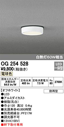 Amazon.co.jp: オーデリック フラットプレートエクステリア 【OG