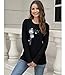 BAOKUAN Womens T Shirt Flower Graphic Tee Tops Autumn Long Sleeve Cotton Tunic Tops
