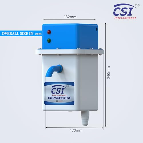 Image of CSI INTERNATIONAL Instant Water Geyser 1 L Portable water heater, Auto Cut Off Feature with 1 Year Warranty, For Home, Office, Restaurant etc, Geyser Made of First Class Abs Plastic (white-blue)