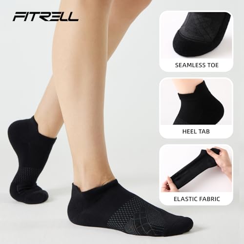 Image of FITRELL 5-6 Pairs Ankle Running Socks for Women Athletic Cushioned Low Cut Tab Sports Socks