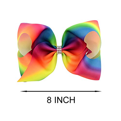 Bgfks Girls Layered Tulle Rainbow Tutu Skirt With 8 Inch Big Hairbow,Tutu Skirt With Lining.(Rainbow,4-8X) #TOP1