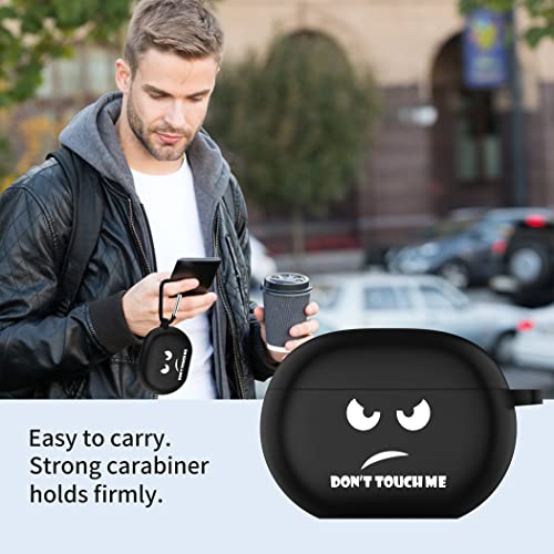 Cacoe Silicone Case Cover For Beats Studio Buds/Beats Studio Buds + 2023,Protective Skin Beats Studio Buds Plus Cases Shockproof Cute Funny Print Accessories With Keychain（Black） #TOP5