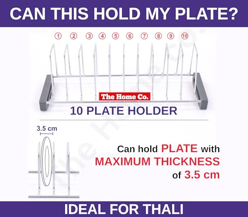 Image of The Home Co. Modular Kitchen Basket Plate Fixer /Tandem Box Drawer for Kitchen /Plate Organizer for Kitchen Cabinet /Plate Holder /Thali Stand - Saucer Rack for Kitchen (Thali Stand)