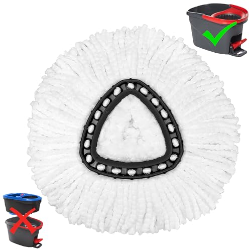 Image of 1 Pack Mop Heads Replacement for O-Ceda Easy Wrin Spin Mop, Microfiber Spin Mop Refills, Easy Cleaning Mop Head Replacement (1pc 1-Tank Mop White)