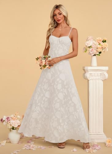 Image of Women's Elegant Wedding Guest Dress Spaghetti Straps Slim Fit Floral Sleeveless Formal Dress Maxi Evening Party