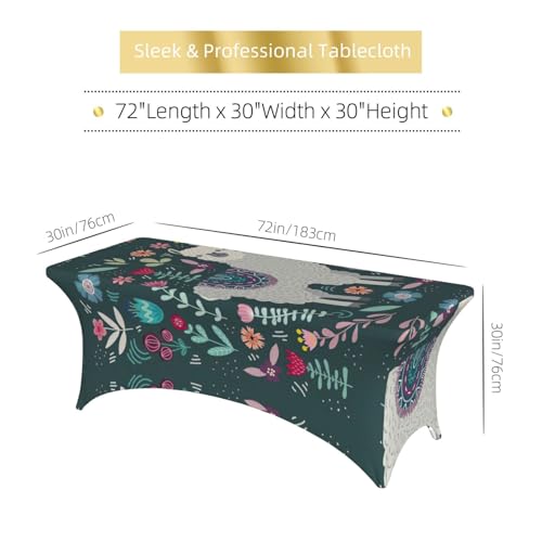 Nappe de table extensible anti-plis imprimé lama pour table 180cm - 7