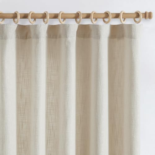 jinchan Burlap Look Curtains 84 Inches Long Textured Curtain for