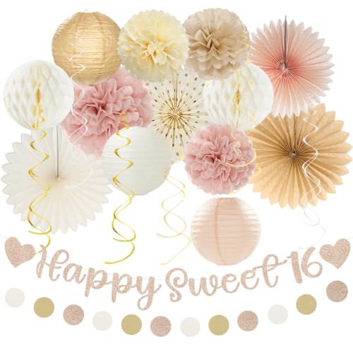 Image of Girls Sweet-16 Party-Decorations Sixteen 16th Birthday-Decor - Huglony