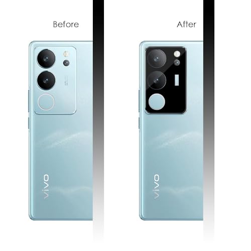 Image of ZARALA Glass Camera Lens Protector For Vivo V29 Pro[9H Hardness] [6D Lens Protector ] [Easy Installation] Black (Vivo V29)