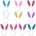GAUSKY 10 Packs Bunny Ears Headbands 2 Styles Plush and Sequin Easter Cute Rabbit Ears Headbands for Party Favor and Costume Decoration (10 Colors)