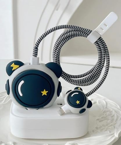 Image of J'TTON Case Cover for 18W /20W iPhone Adapter & USB-C Cable | Cute 3D Cartoon Character (White Astronaut)