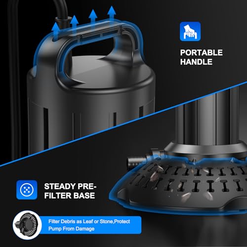 Waterrebirth PP2500 2500Gph Pool Cover Pump Automatic On Off, Sump Pump Submersible Water Pump thumb #3