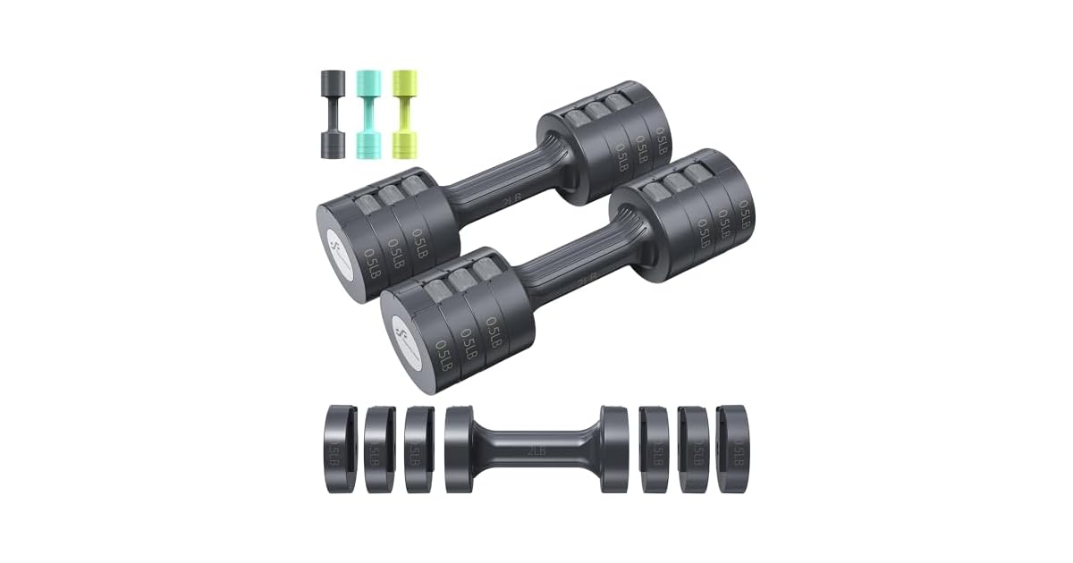 Sportneer 4in1 Adjustable Dumbbells Hand Weights Set only 11.39