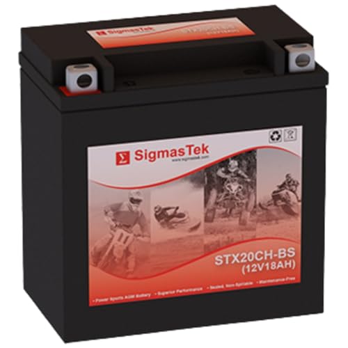 Yuasa YTX20CH-BS Compatible SLA Motorcycle Battery by SigmasTek STX20CH-BS 260CCA