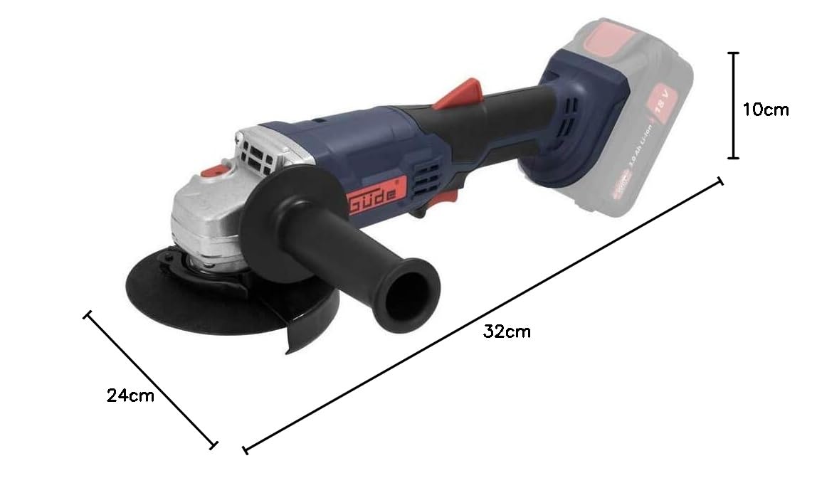 Güde Akku Winkelschleifer WS 18-0 (18 V, Easy-Energy-Exchange, kraftvoller Hochleistungsmotor, 125 mm Scheibendurchmesser, Spindelarretierung, 2-Positionen Zusatzhandgriff, ohne Akku und Ladegerät)