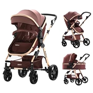 Blahoo Baby Stroller for Toddler .Foldable Aluminum Alloy Pushchair with Adjustable Backrest.Bassinet Stroller…