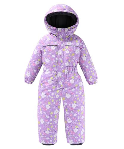 Girls Boys One Piece Snowsuit Waterproof Windproof Ski Snow Hooded Coveralls