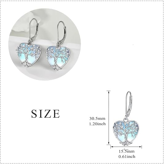 A pair of 925 Sterling Silver Drop Earrings - Elegant Vintage Style Moonstone Teardrop Dangle Earrings, Perfect for Daily Wear or Gifts4