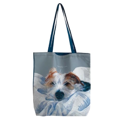 Little Dog Laughed Jack Russell Scruffy Love Packable Tote Bag Shopping Bags LDPB01, Multicolor, 42cm x 42cm x 10cm