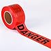 KINGPLAST Red Tape Danger Do Not Enter 3 inch X 1000 feet Red with a Bold Black Print for High Visibility Caution Barrier Tape Roll Non-Adhesive for Danger Construction Crime Scene