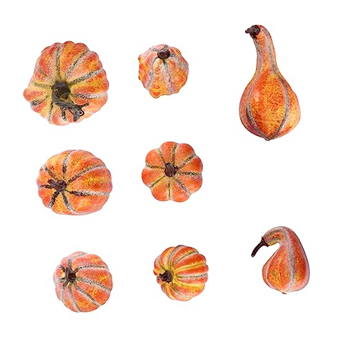 ARTIBETTER 8pcs Artificial Pumpkin Fake Christmas Mini Pumpkins Halloween Table Centerpiece Simulation Mini Pumpkin Faux Pumpkin Halloween Pumpkin Decor Fall Decor Pumpkin Foam Autumn Set