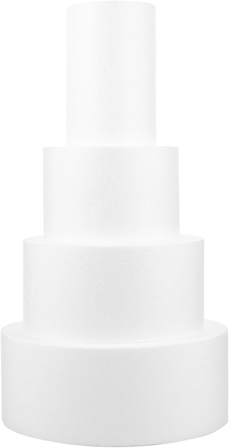 4 Pcs DIY Cake Shape Models Four Piece Set White for Crafting